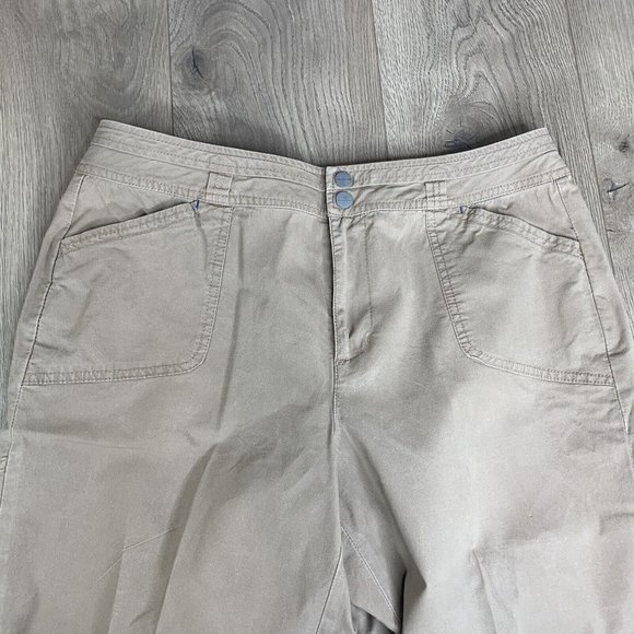 Coldwater Creek Capri Pants Womens 12 Bown Solid Zip Snap Close Drawstring Cuff - Picture 5 of 9